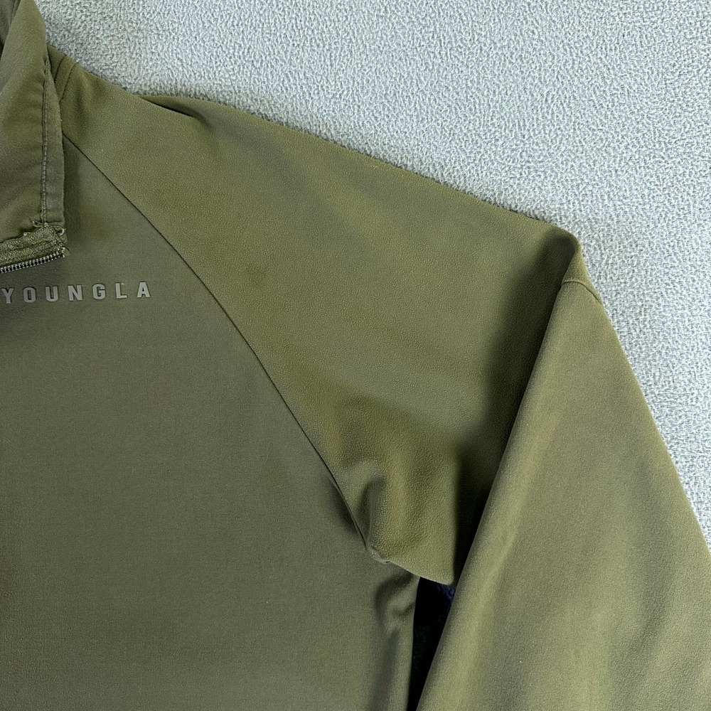 YoungLA Jacket Mens Large Olive Green Track Full Zip Gym Training Bodybuilding - Picture 2 of 8